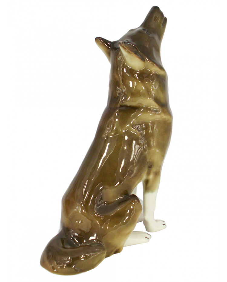 porcelain wolf figurine